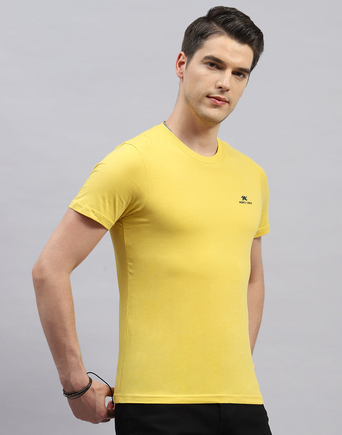 Men Green, Pink & Yellow Solid Round Neck Half Sleeve T-Shirt (Pack of 3)