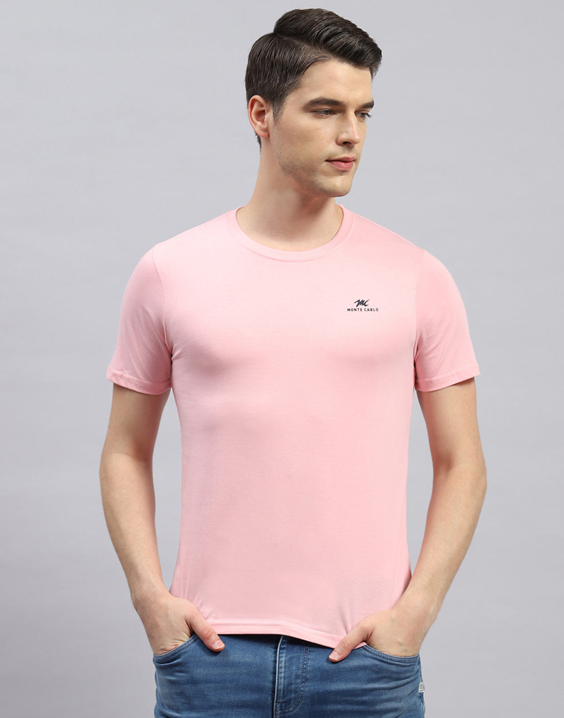 Men Green, Blue & Pink Solid Round Neck Half Sleeve T-Shirt (Pack of 3)