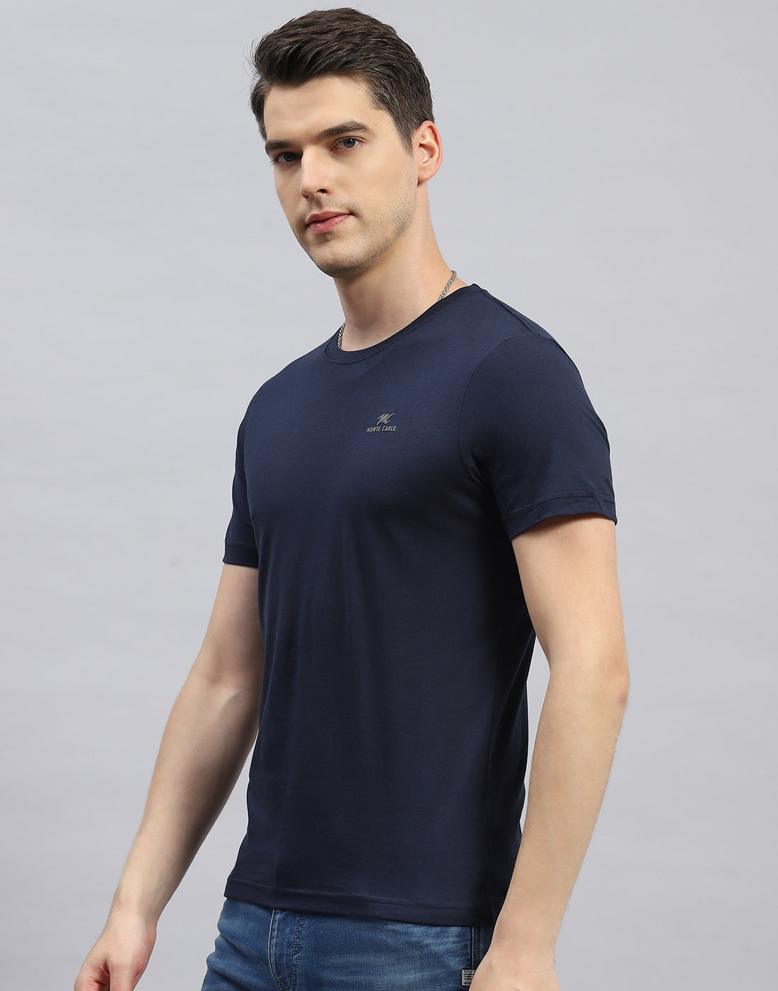 Men Navy Blue, White & Red Solid Round Neck Half Sleeve T-Shirt (Pack of 3)