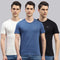 Men Black, Blue & Off White Solid Round Neck Half Sleeve T-Shirt (Pack of 3)