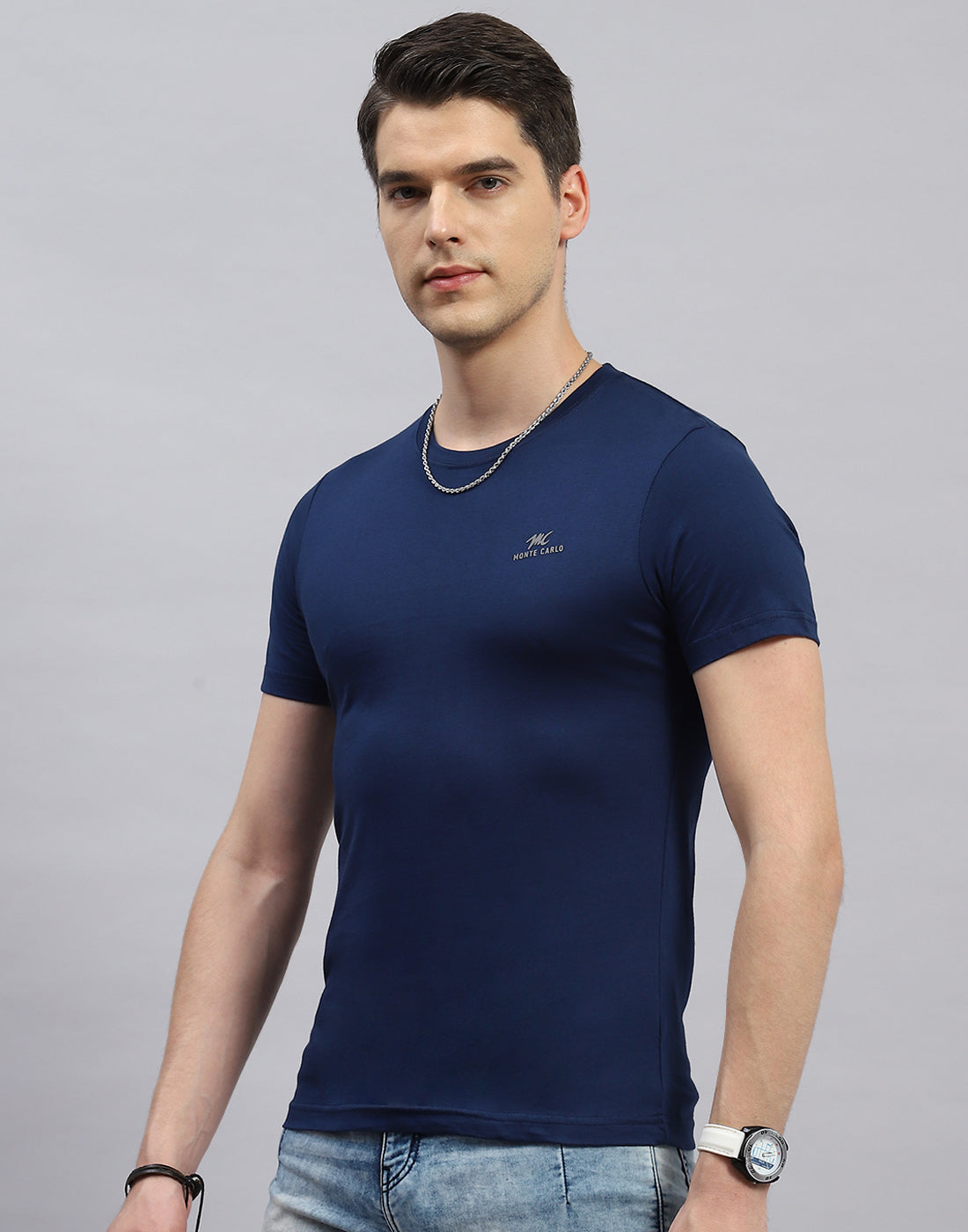 Men Blue, Black & Yellow Solid Round Neck Half Sleeve T-Shirt (Pack of 3)