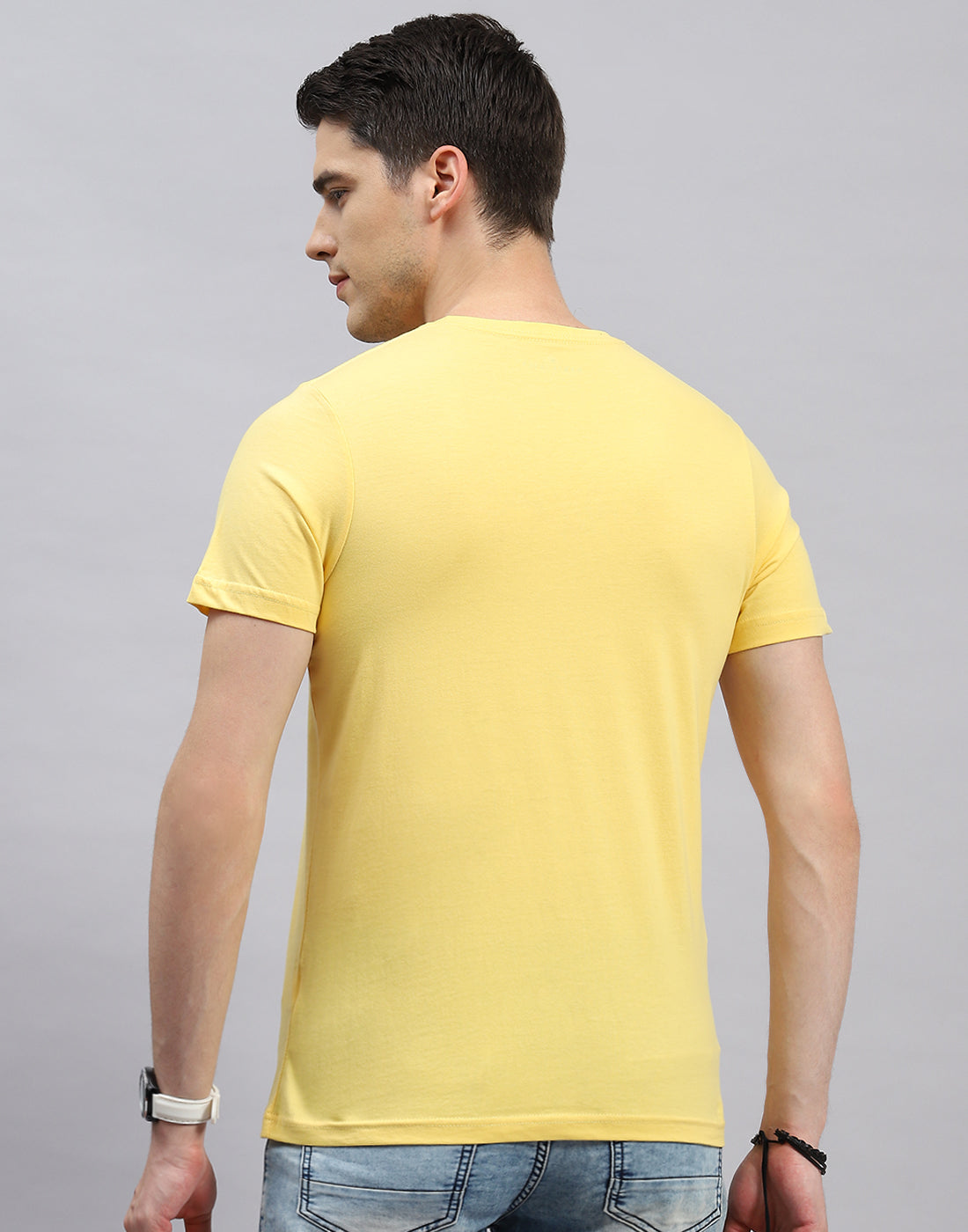 Men Blue, Black & Yellow Solid Round Neck Half Sleeve T-Shirt (Pack of 3)