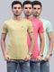 Men Multicolor Solid V Neck Half Sleeve T-Shirt (Pack of 3)