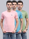 Men Multicolor Solid V Neck Half Sleeve T-Shirt (Pack of 3)