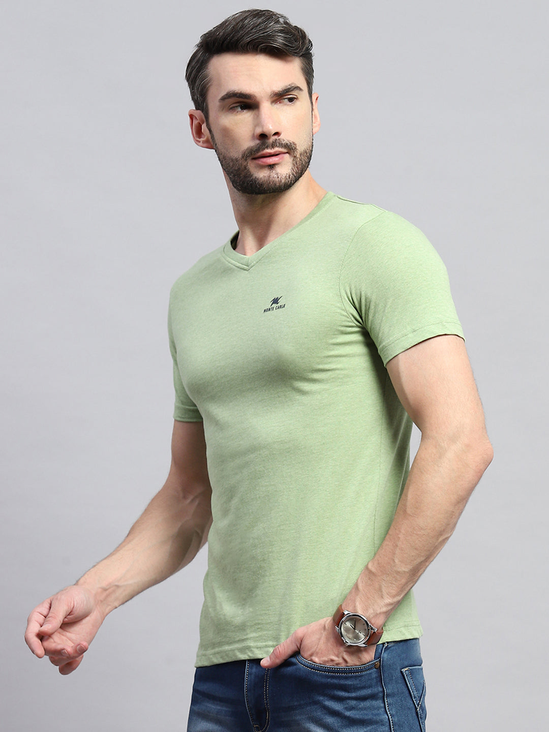 Men Multicolor Solid V Neck Half Sleeve T-Shirt (Pack of 3)