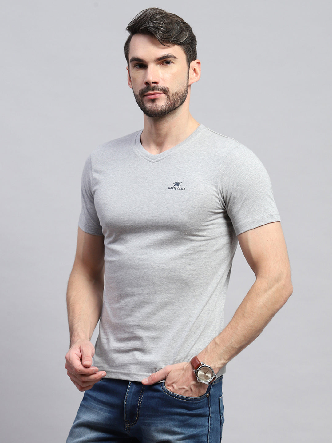 Men Multicolor Solid V Neck Half Sleeve T-Shirt (Pack of 3)