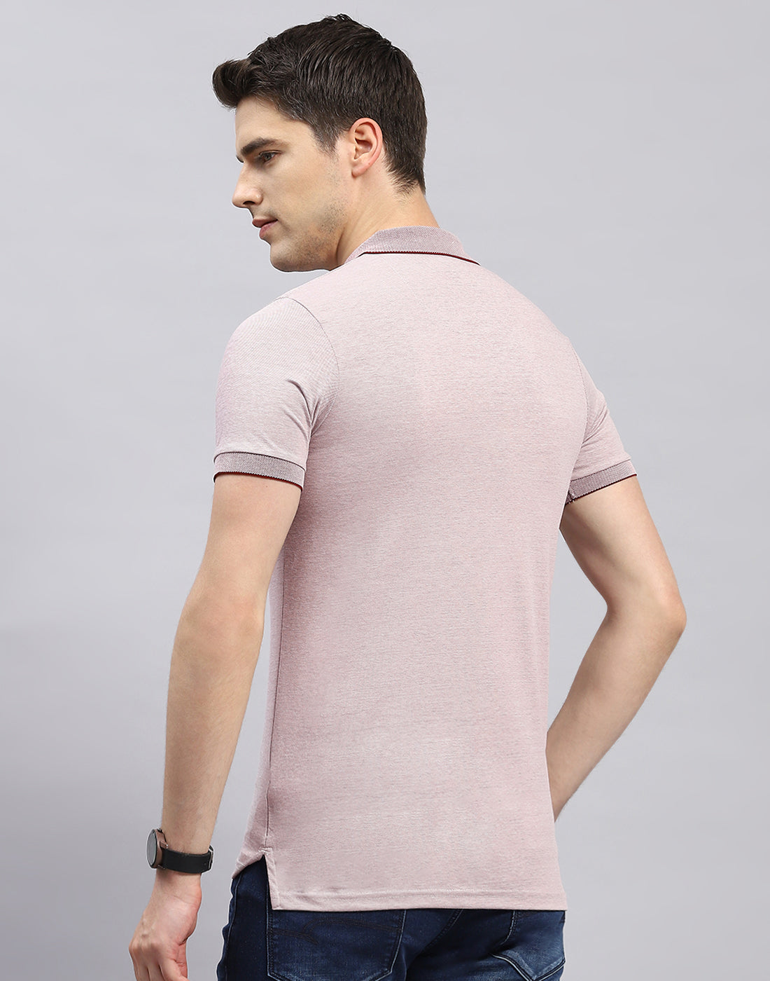 Men Maroon Solid Polo Collar Half Sleeve T-Shirt