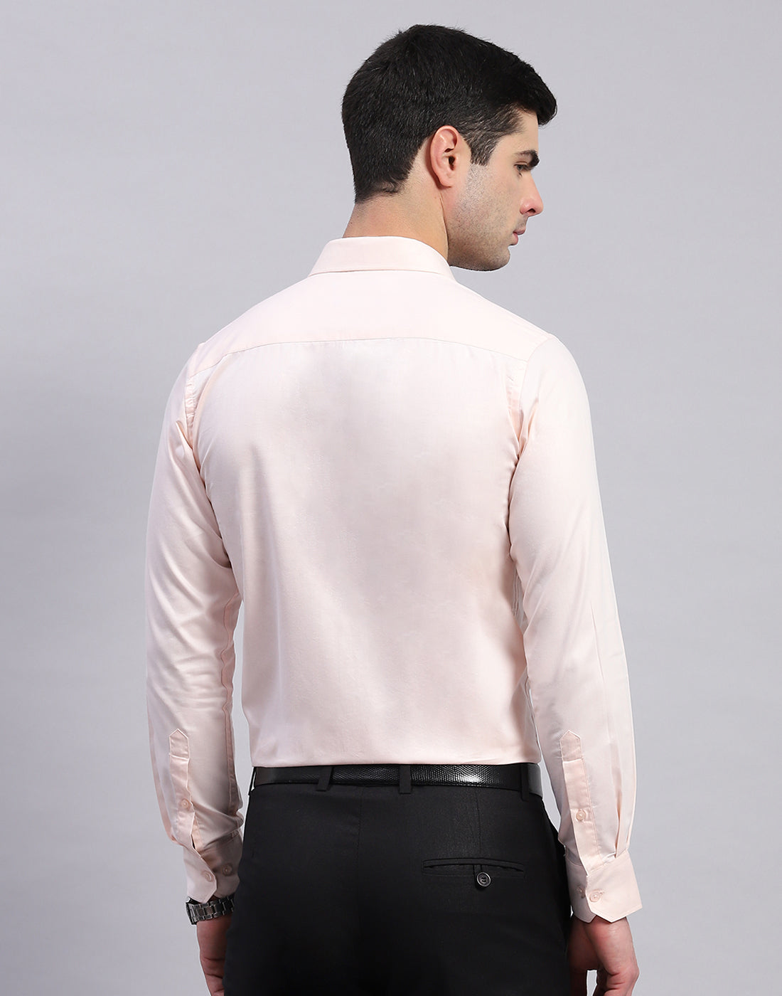 Men Pink Solid Collar Full Sleeve Shirt