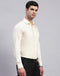 Men Yellow Solid Collar Full Sleeve Shirt