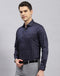 Men Grey Check Collar Full Sleeve Shirt