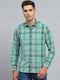 Men Green Check Collar Full Sleeve Shirt