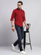 Men Maroon Solid Collar Full Sleeve Shirt