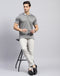 Men Grey Solid Polo Collar Half Sleeve T-Shirt