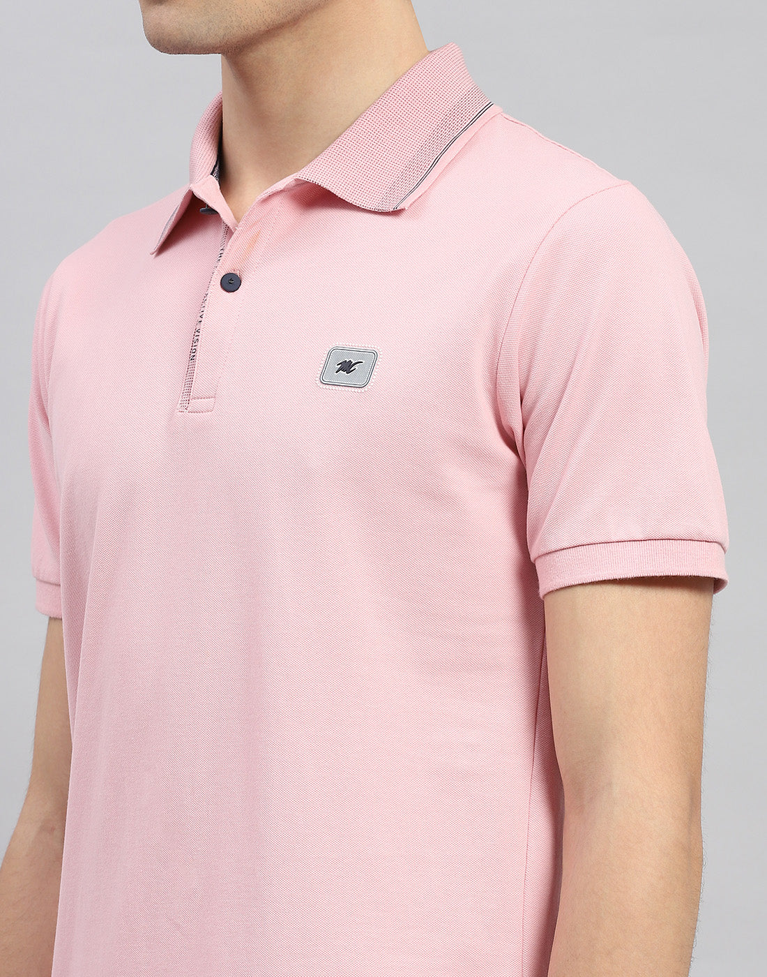 Men Pink Solid Polo Collar Half Sleeve T-Shirt