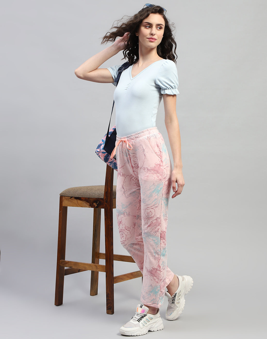 Women Pink Printed Regular Fit Lower