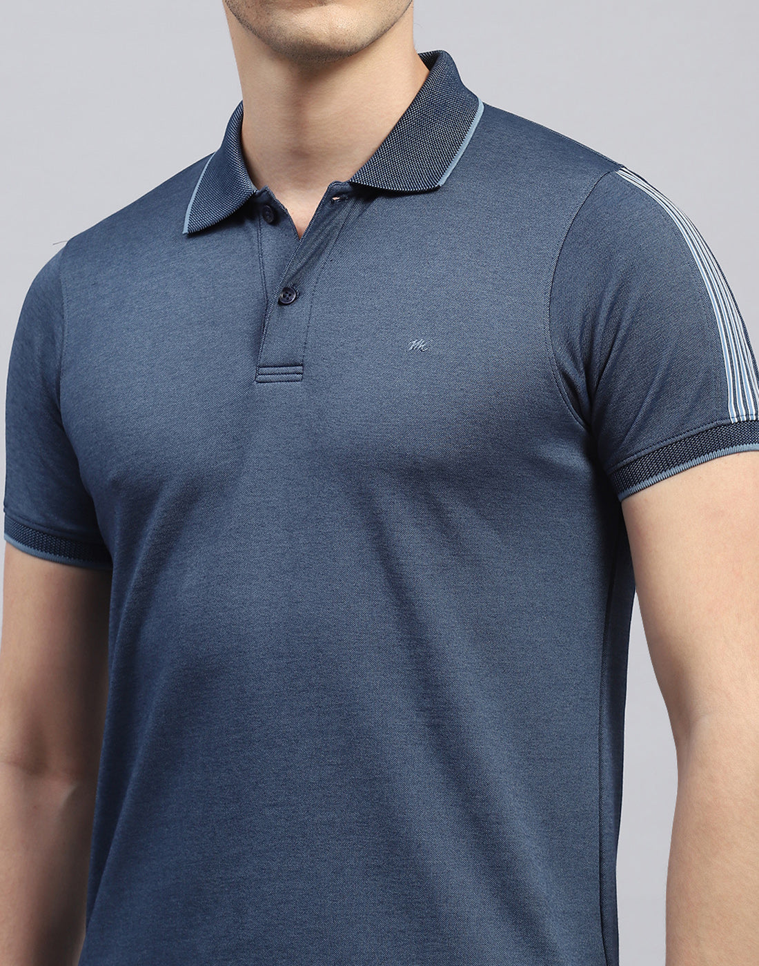 Men Blue Solid Polo Collar Half Sleeve Lower Set