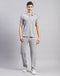 Men Grey Solid Polo Collar Half Sleeve Lower Set