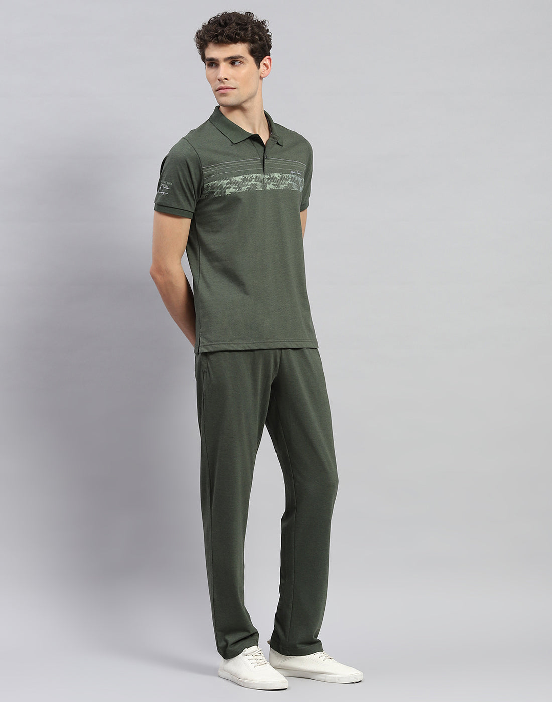 Men Green Solid  Half Sleeve Lower Set