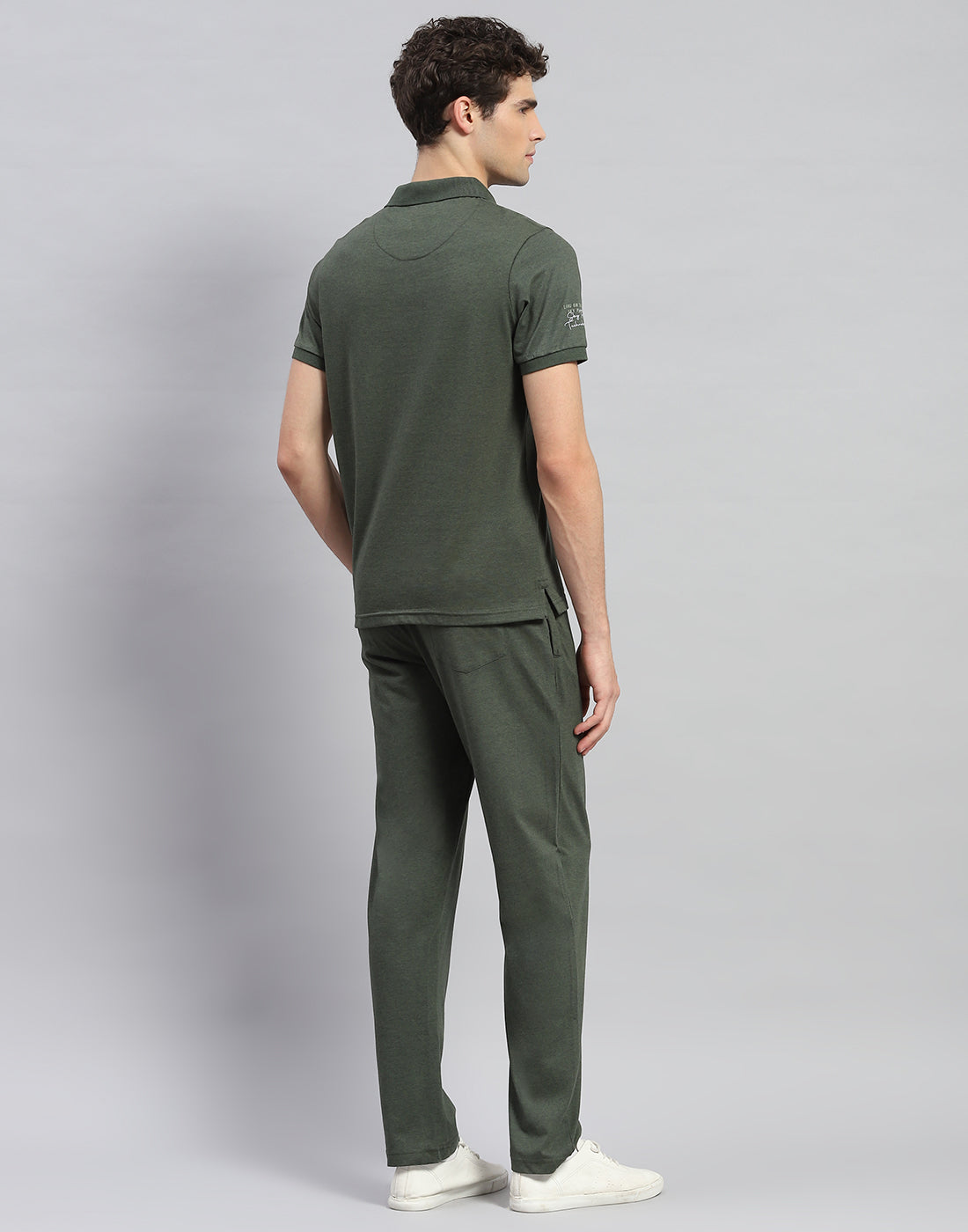 Men Green Solid  Half Sleeve Lower Set