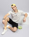 Men Off White Solid Polo Collar Half Sleeve T-Shirt