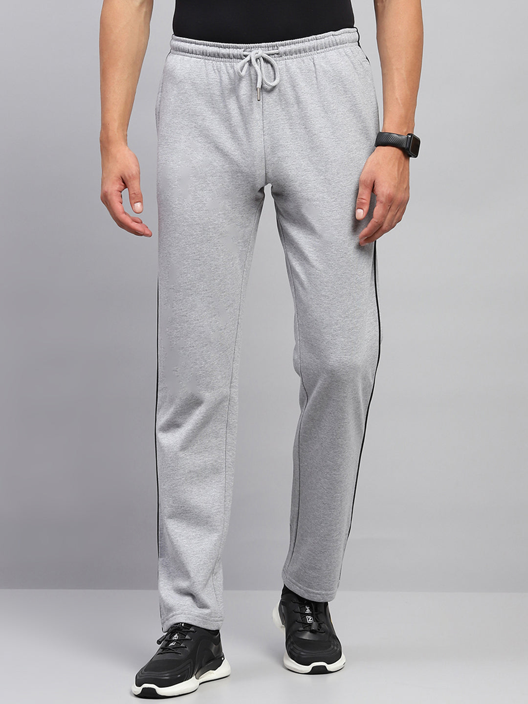 Men Grey Solid Regular Fit Lower