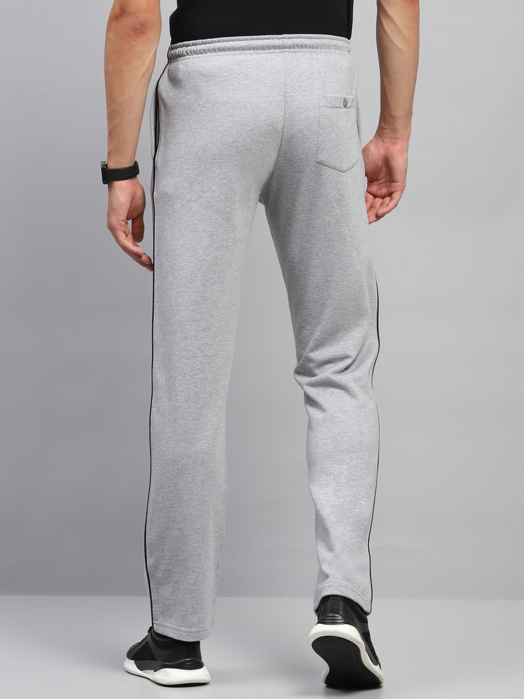 Men Grey Solid Regular Fit Lower