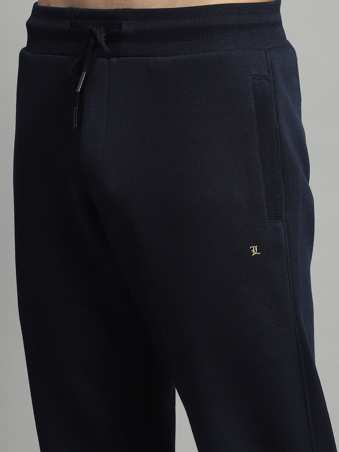 Men Navy Blue Self Design   Lower