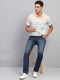 Men Multicolor Stripe Polo Collar Half Sleeve T-Shirt