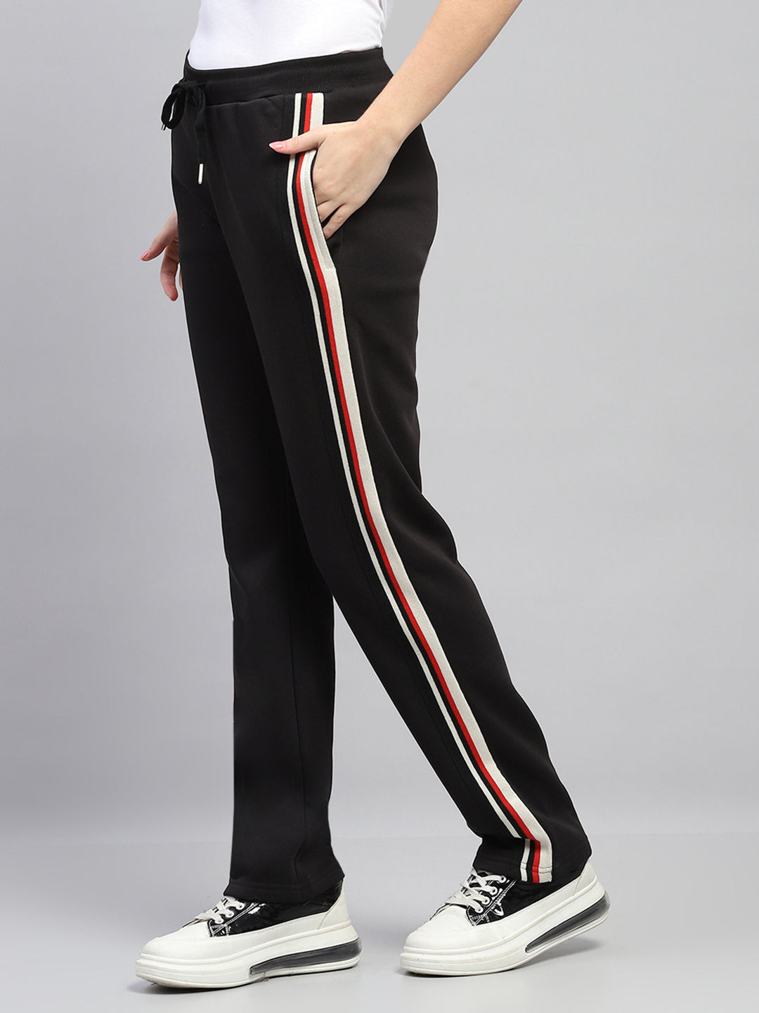 Women Black Solid Regular Fit Lower