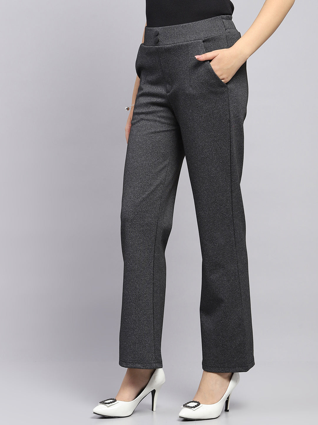 Women Grey Solid   Jegging