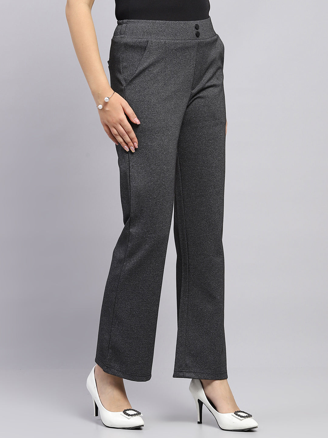 Women Grey Solid   Jegging