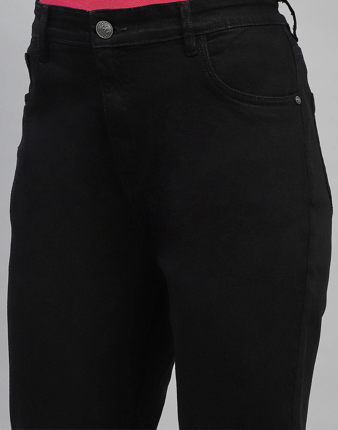 Women Black Solid Slim Fit Denim