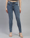 Women Blue Solid Slim Fit Denim