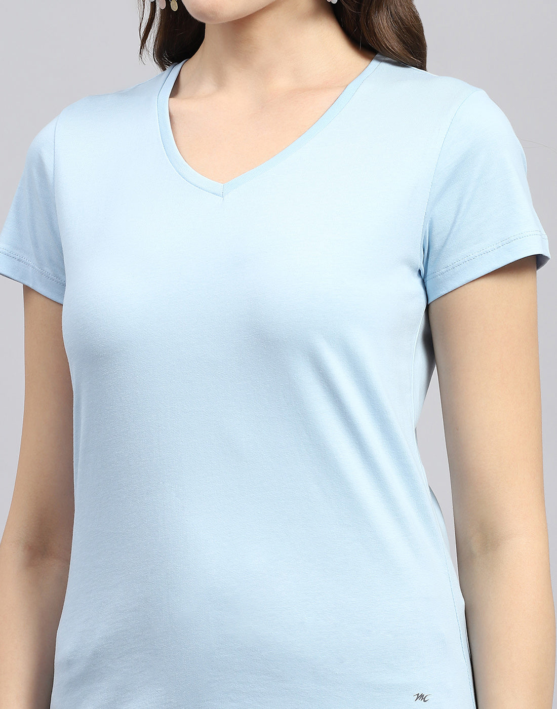 Women Pink & Blue Solid V Neck Half Sleeve Top (Pack of 2)