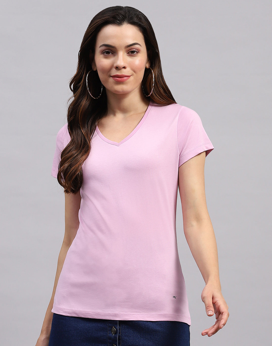 Women Green & Pink Solid V Neck Half Sleeve Top (Pack of 2)