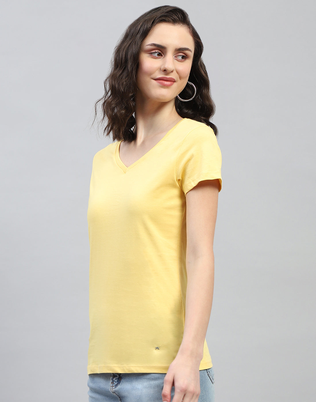 Women Yellow & Turquoise Blue Solid V Neck Half Sleeve Top (Pack of 2)