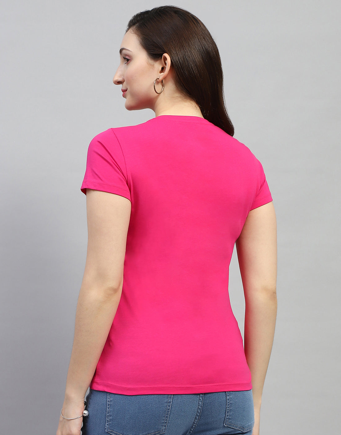 Women Yellow & Pink Solid V Neck Half Sleeve Top (Pack of 2)