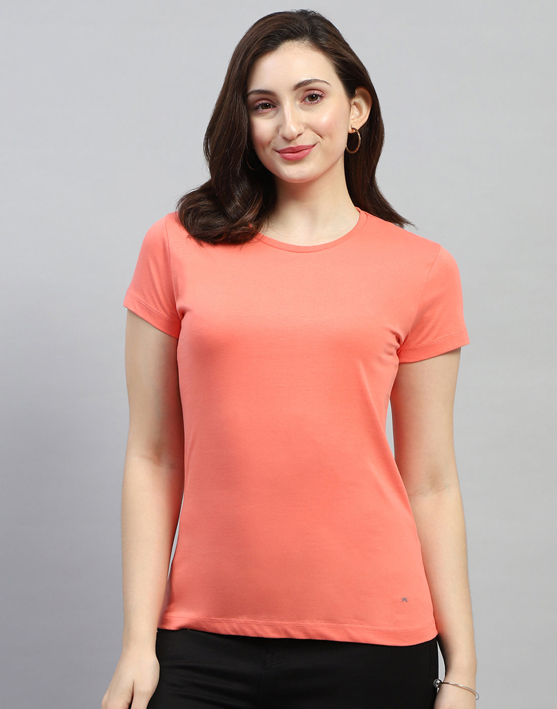 Women Aqua Blue Solid Round Neck Half Sleeve Top (Pack of 2)