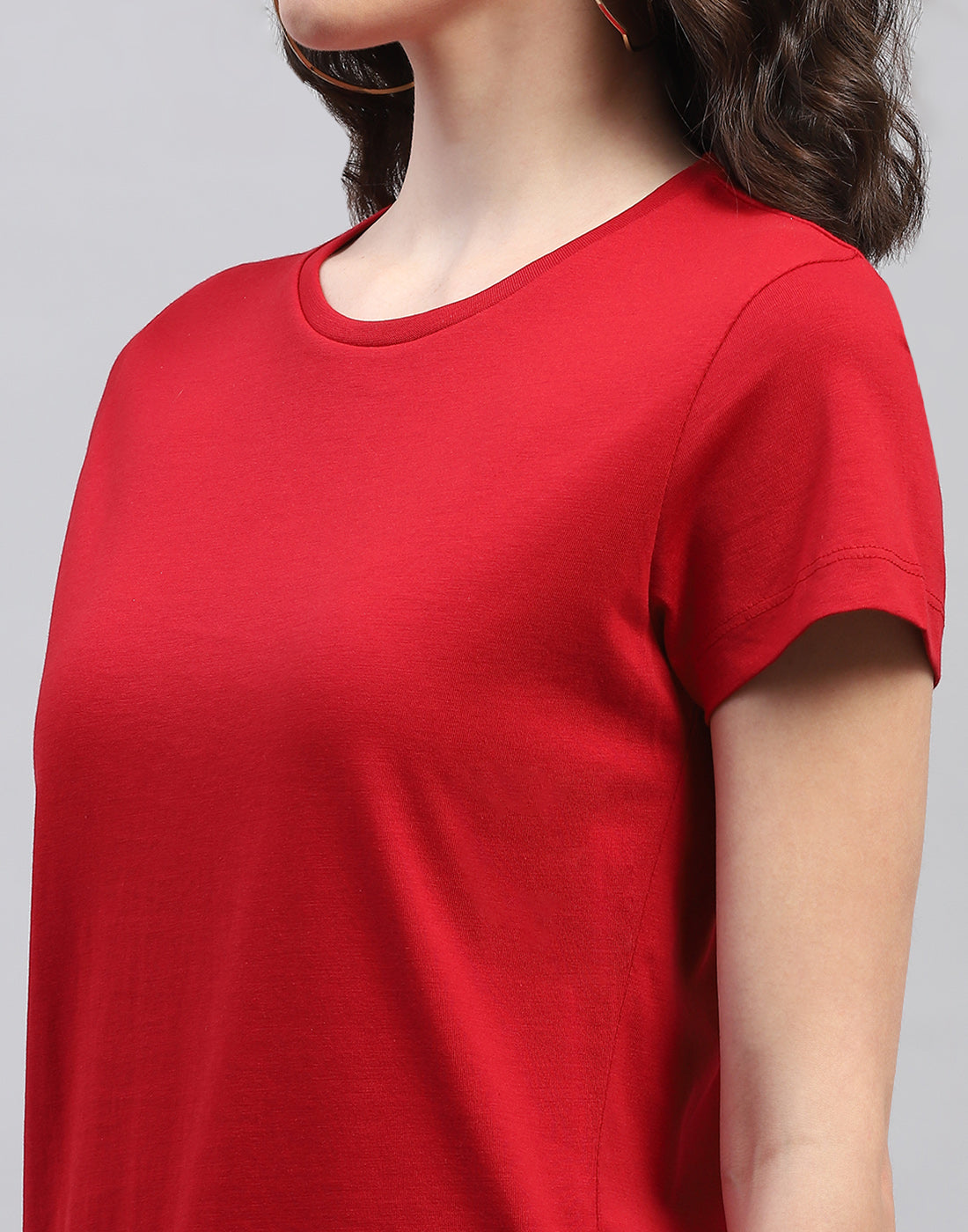 Women Navy Blue & Red Solid Round Neck Half Sleeve Top (Pack of 2)