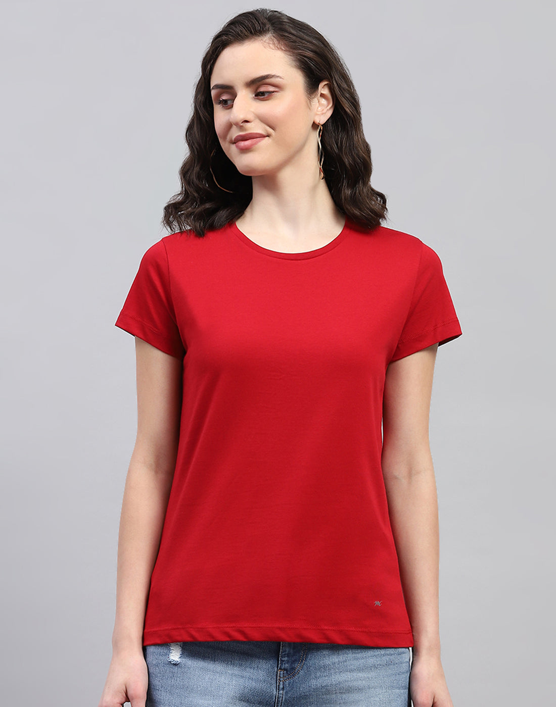 Women Navy Blue & Red Solid Round Neck Half Sleeve Top (Pack of 2)