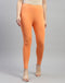 Women Orange Solid Regular Fit Legging