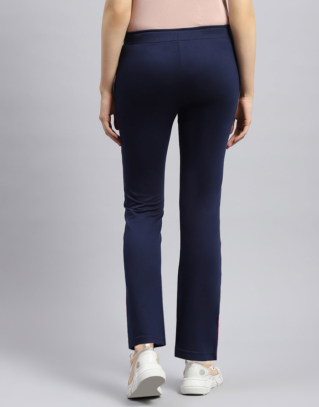 Women Navy Blue Solid Regular Fit Lower