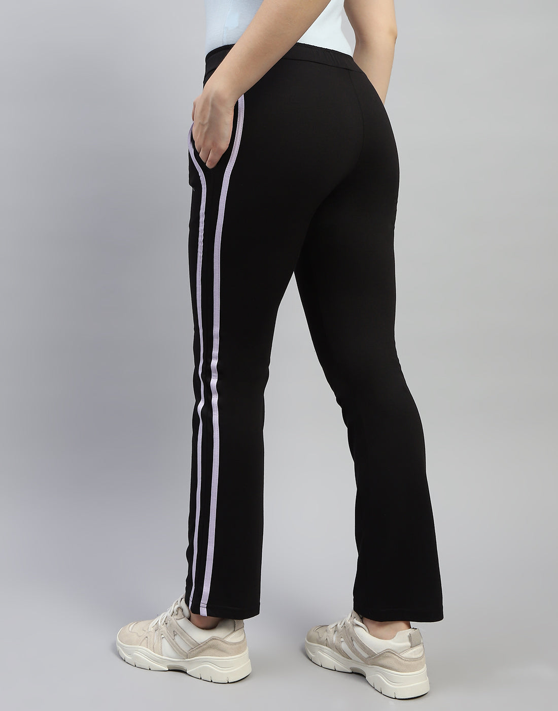 Women Black Solid Regular Fit Lower