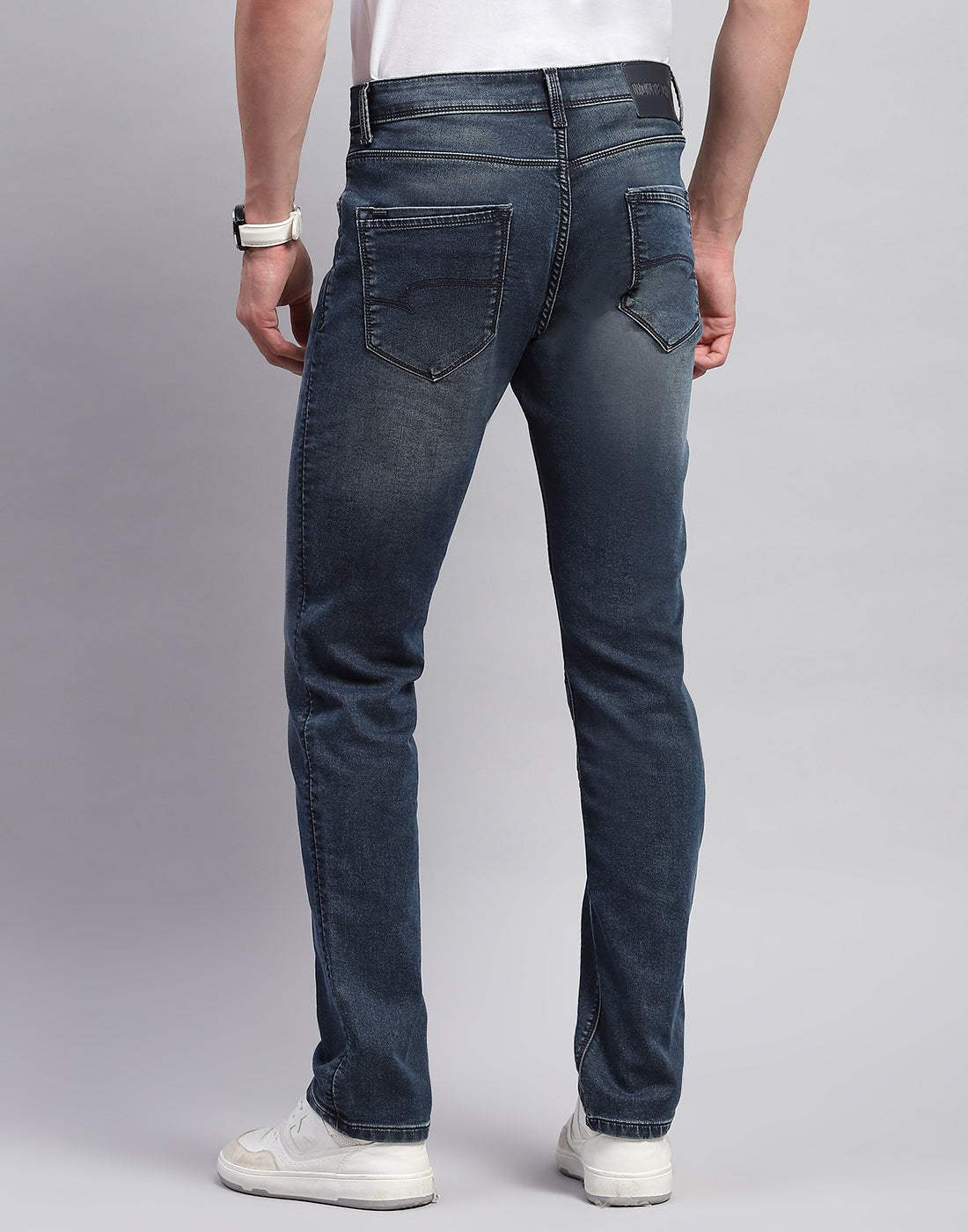 Men Blue Light Wash Straight Fit Denim