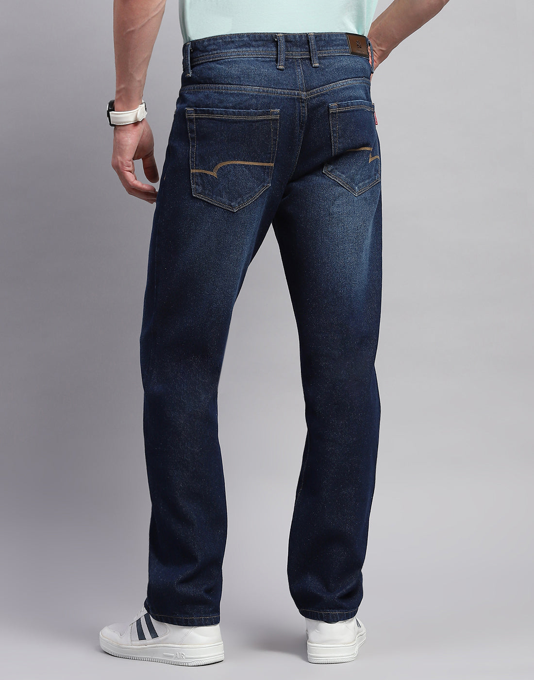 Men Blue Light Wash Regular Fit Denim