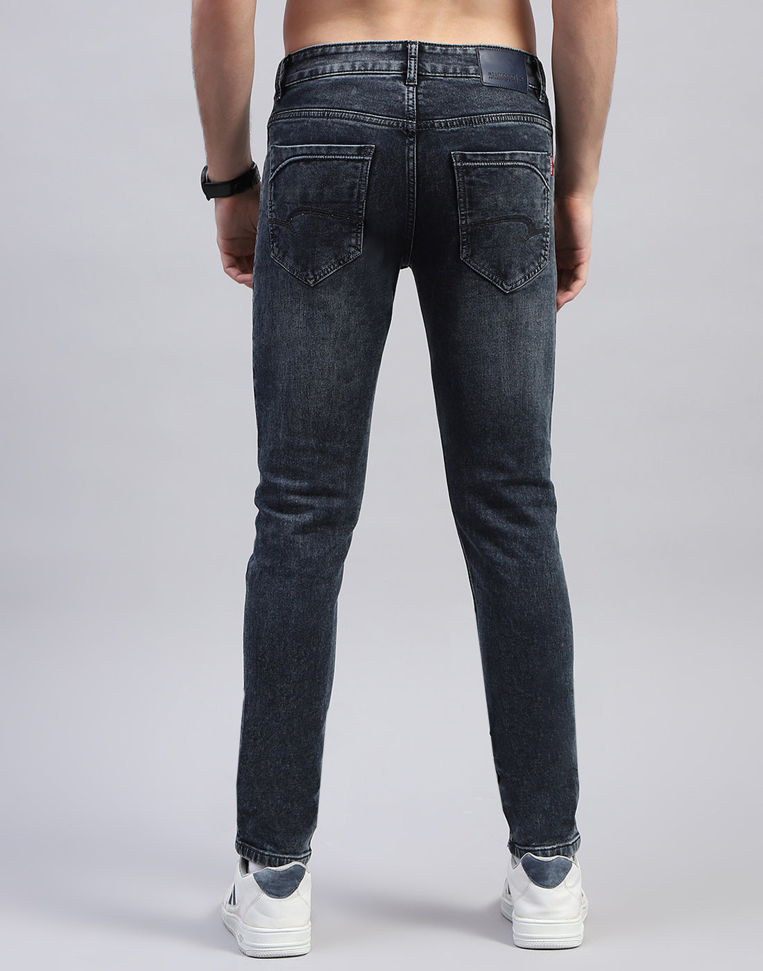 Men Blue Solid Skinny Fit Denim