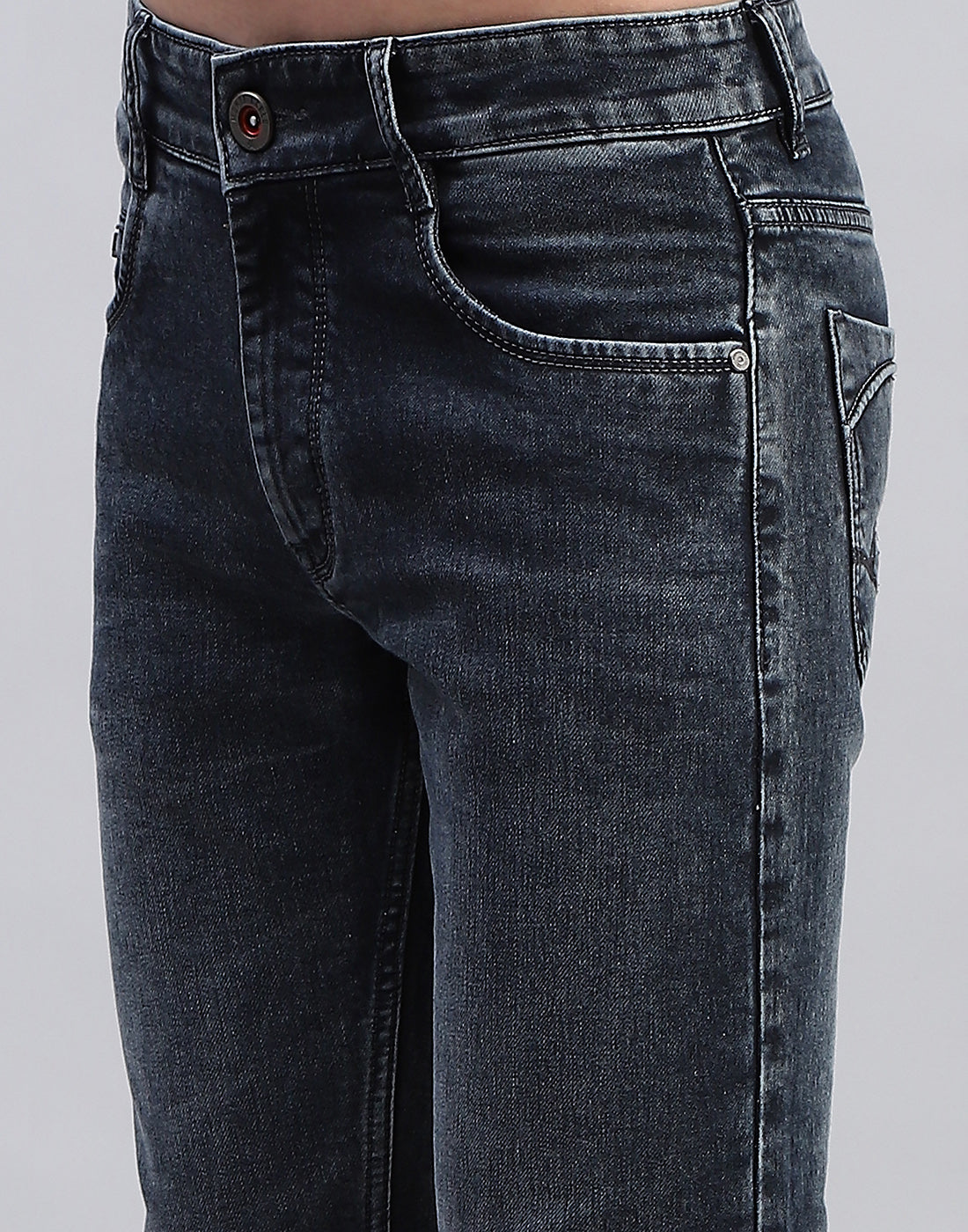 Men Blue Solid Skinny Fit Denim