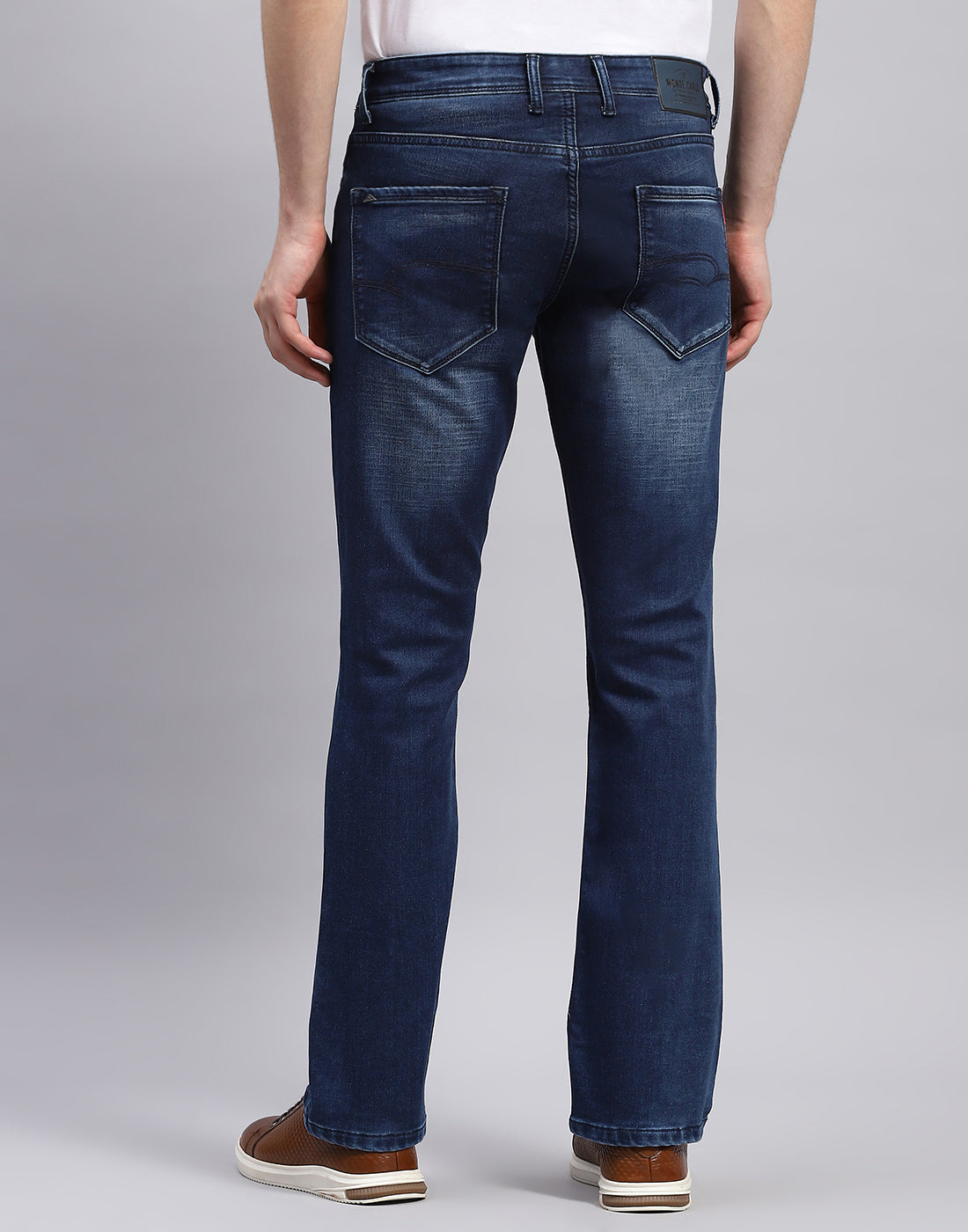 Men Blue Solid Boot Cut Denim