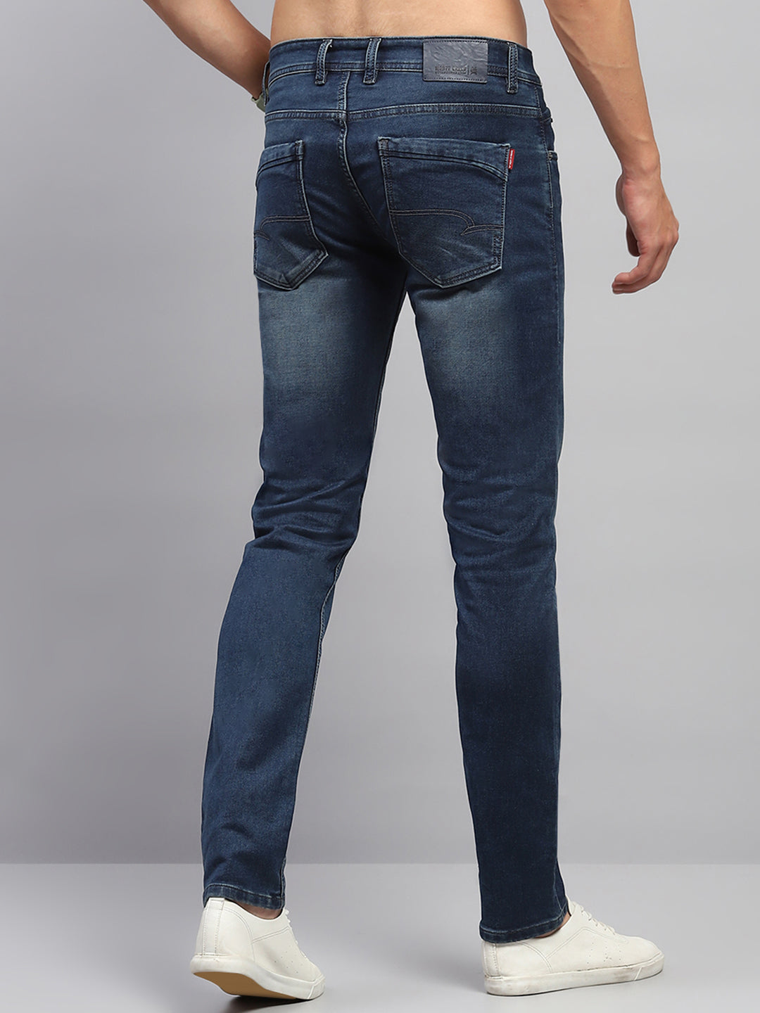 Men Blue Solid Skinny Fit Denim