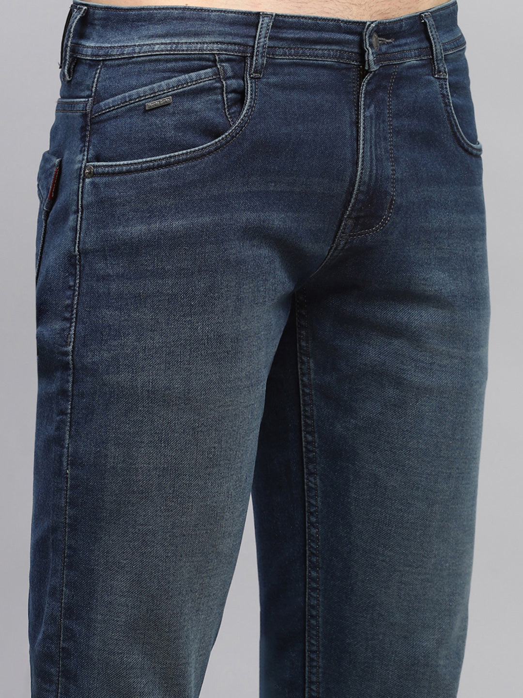 Men Blue Solid Skinny Fit Denim